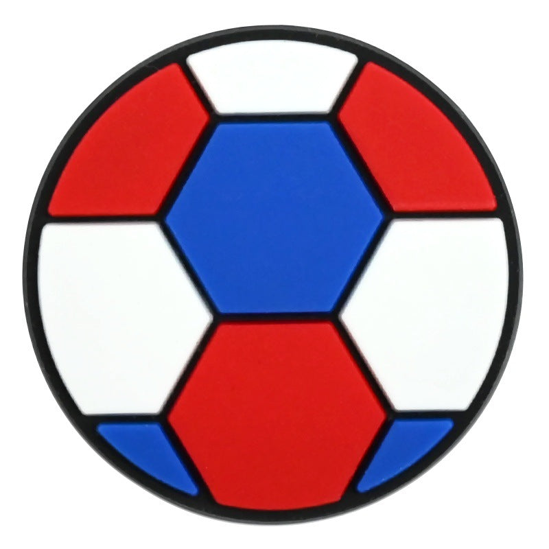 Wholesale Random 100pcs USA Football   PVC Soft Rubber Shoe Buckle Decoration