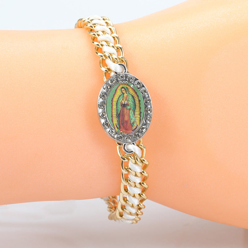 Wholesale  Virgin Mary Woven Bracelet  Hand Rope