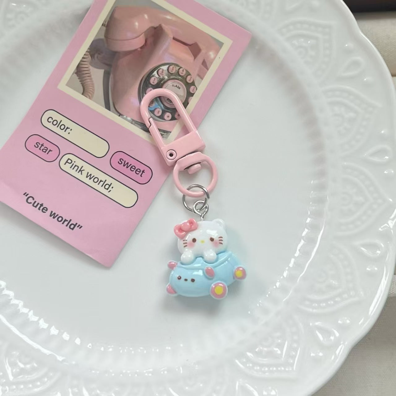 Wholesale Cat  phone charm Keychains  ACCVIP
