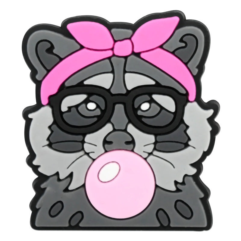 Wholesale Random 100pcs Cute Cartoon Animal Series  PVC Soft Rubber Shoe Buckle Decoration