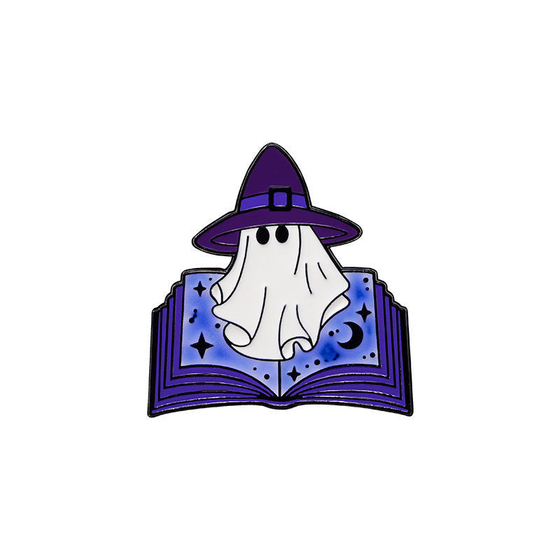 Wholesale Alloy  Brooch Glow In The Dark Cartoon Pumpkin Black Cat Ghost Pin Clothing Decoration Chic Fashion Accessory