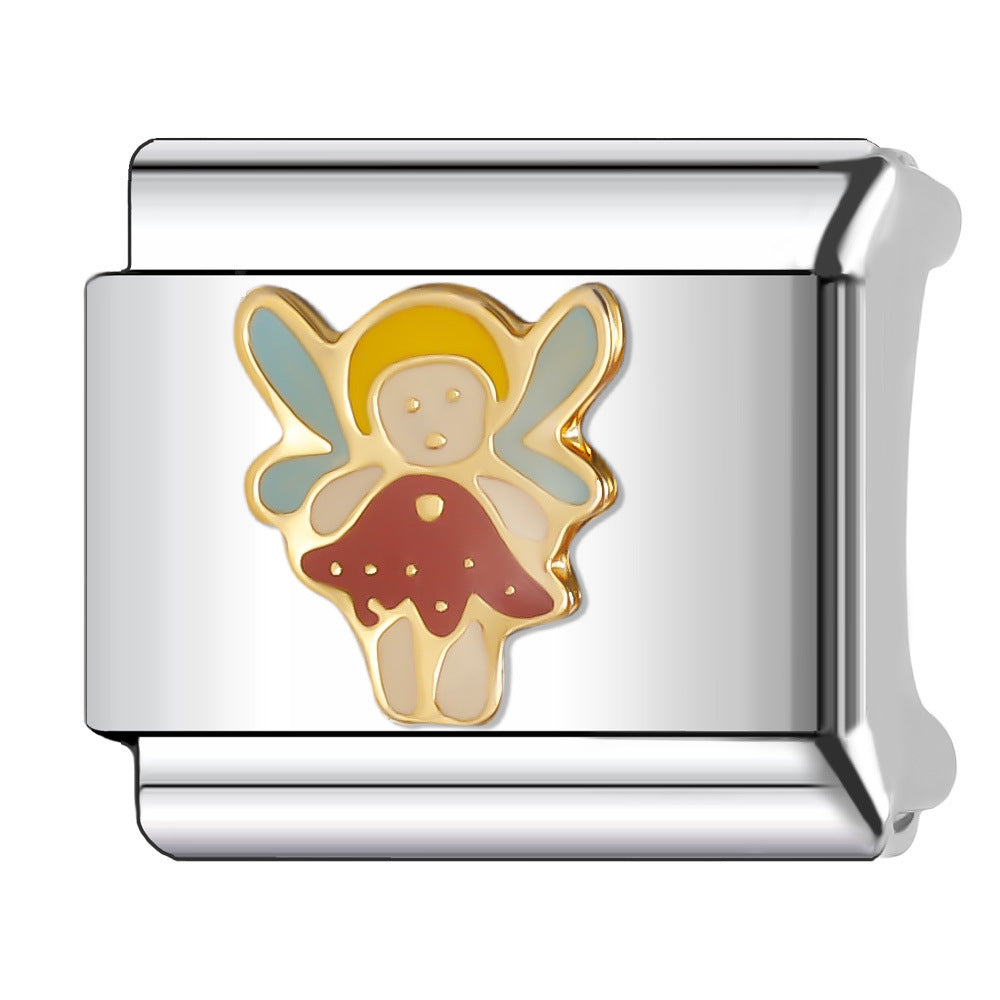 Wholesale Italian Charm Bracelet 9mm DIY Splicing Stainless Steel Creative Pattern Composable Bracelet