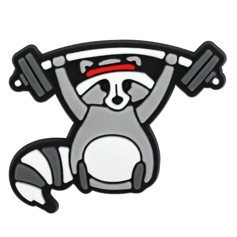 Wholesale Random 100pcs cute raccoon animal-themed  PVC Soft Rubber Shoe Buckle Decoration