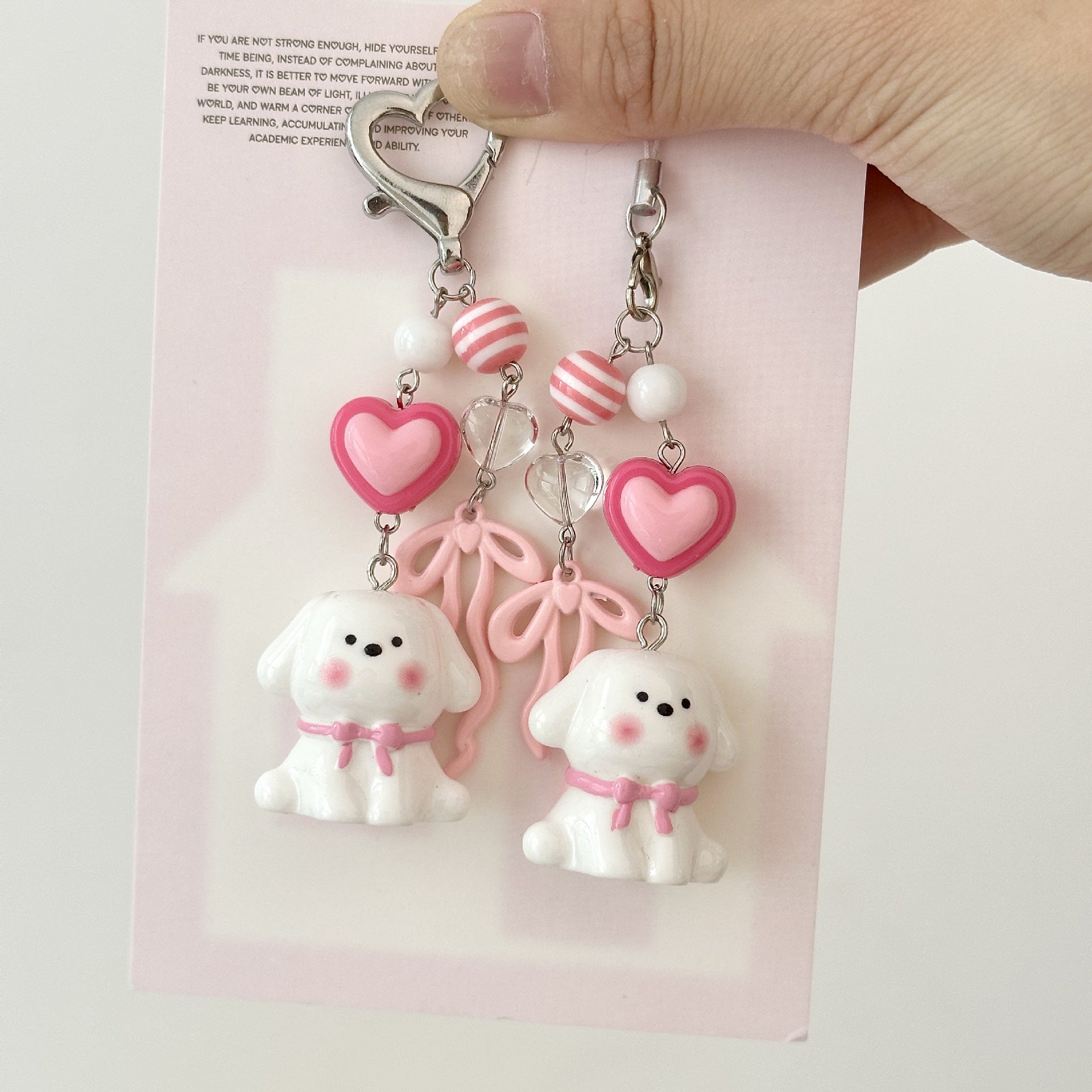 Wholesale Cartoon Cute Puppy Beaded Keychains