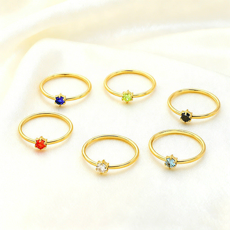 Wholesale 2PCS Steel Titanium Zircon Ring