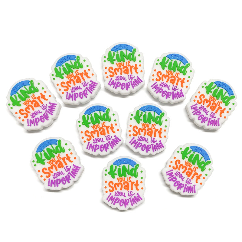 Wholesale 10pcs Colorful English Letters Focal Beads DIY Bead Accessories ACC-BDS-WDX129