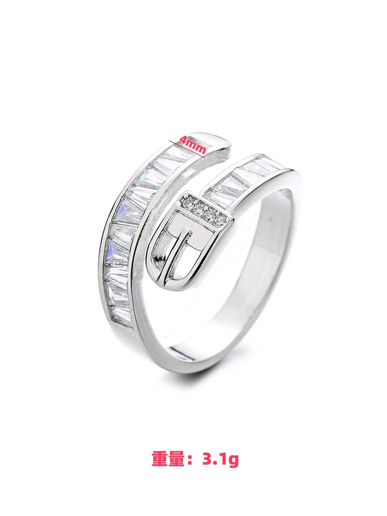 Wholesale Belt with diamonds and open adjustable ring