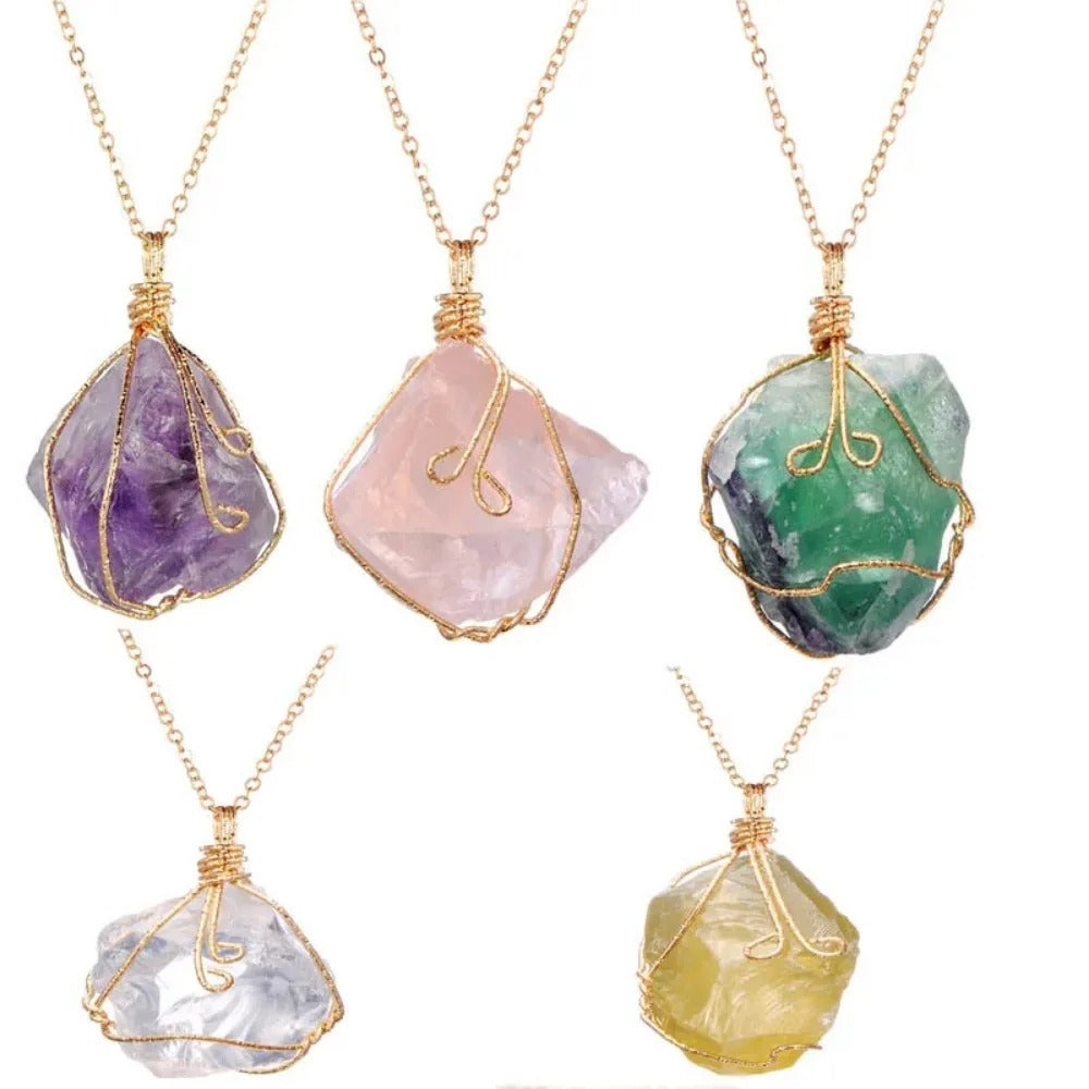 Wholesale Rainbow Tiger Eye Crystal Pendant Necklace Handmade Jewelry Accessory Gift