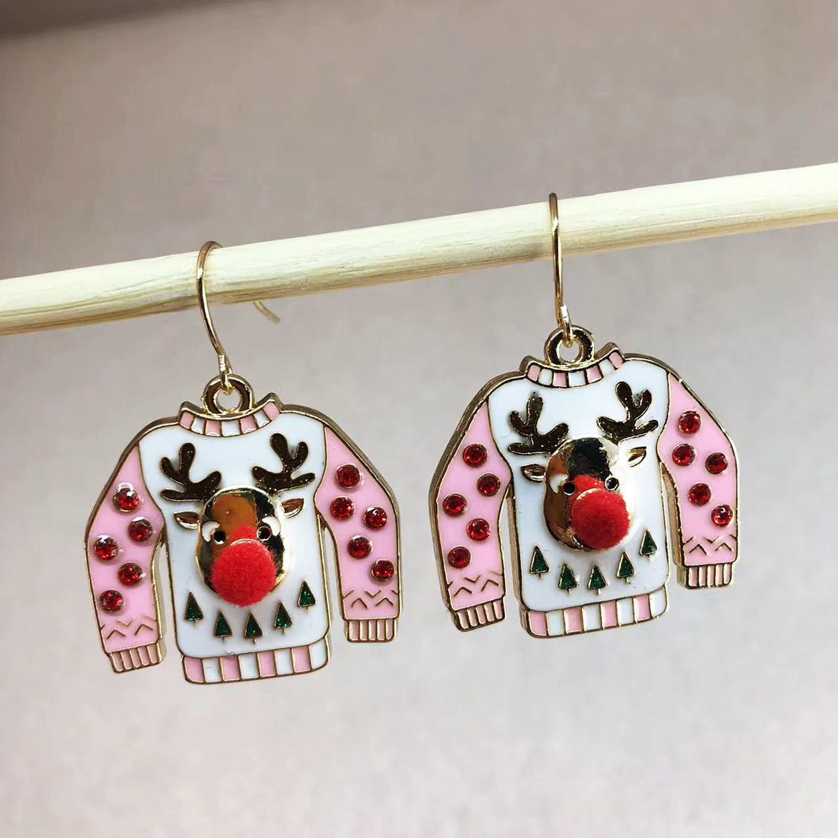 Wholesale Christmas Cute and Fun Little Clothes Enamel Earrings