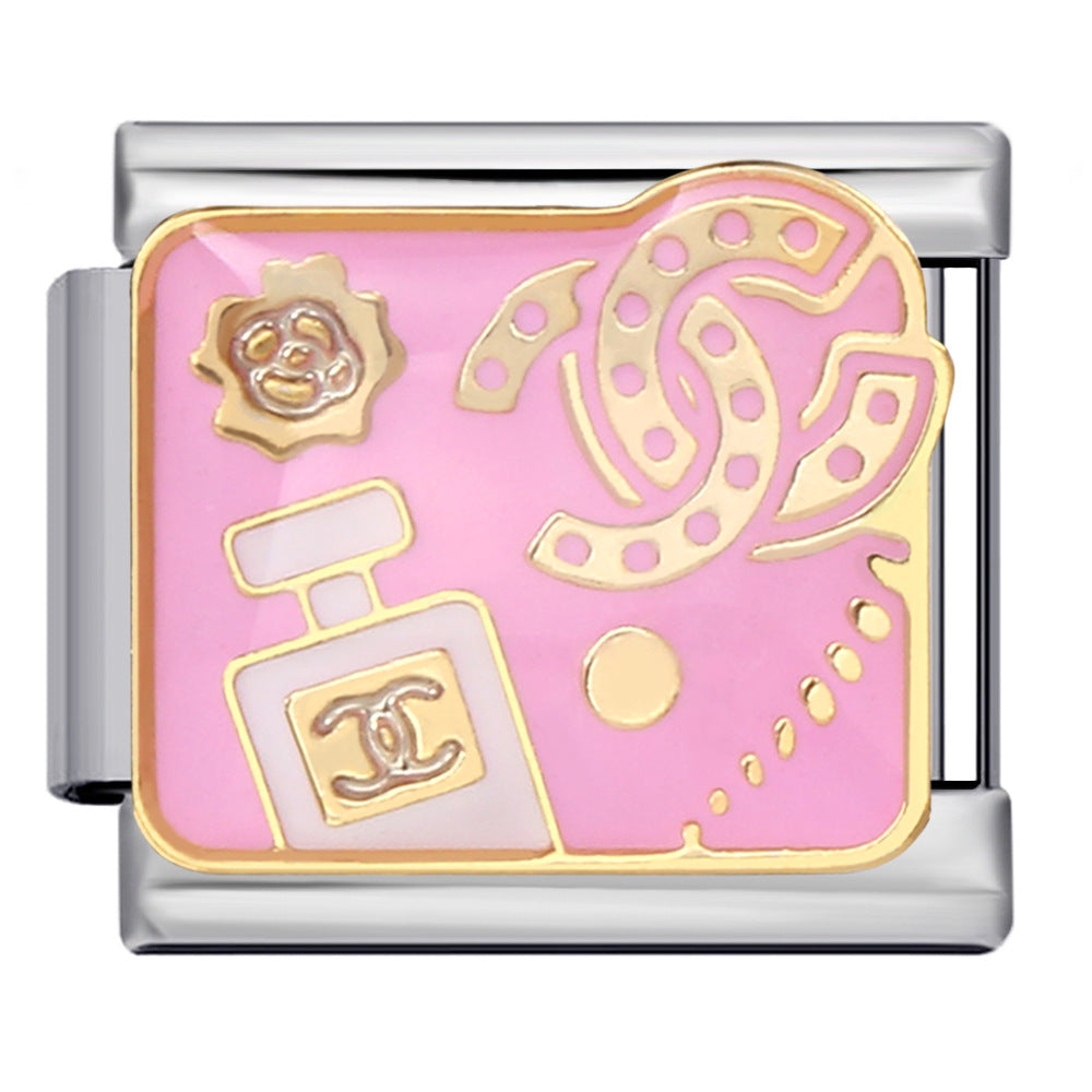 Wholesale Italian Module Bracelet Titanium Steel Welding Oil Dropping DIY Charms