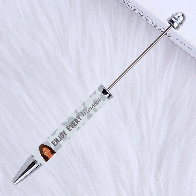 Wholesale Beadable Pens Flower Film Transfer Cartoon Sticker Bead Pen Sublimation Printing Pattern DIY Bead Pen ACC-PN-CY008