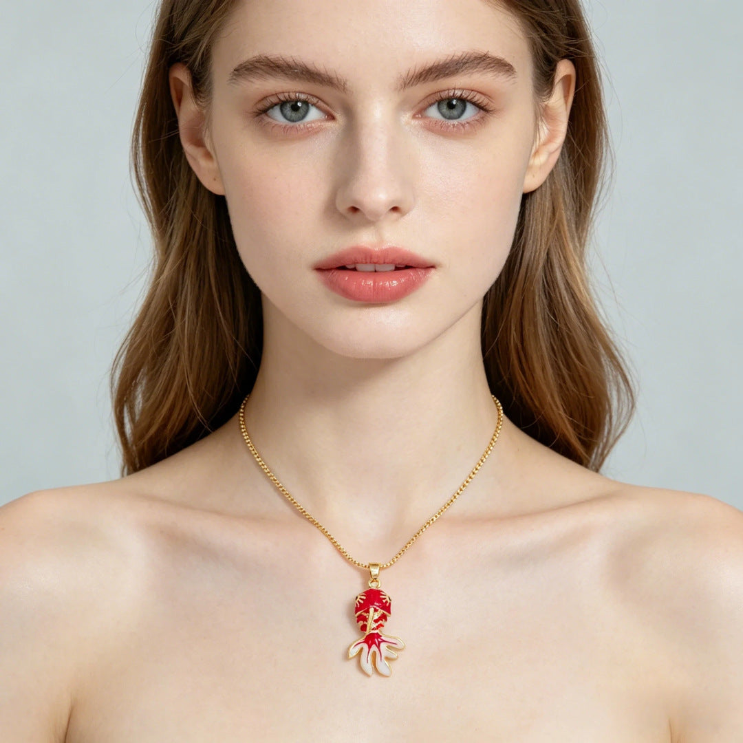 Wholesale Colorful Copper 18K Gold Plated Goldfish Pendant DIY Jewelry Accessory for Gift or Resale