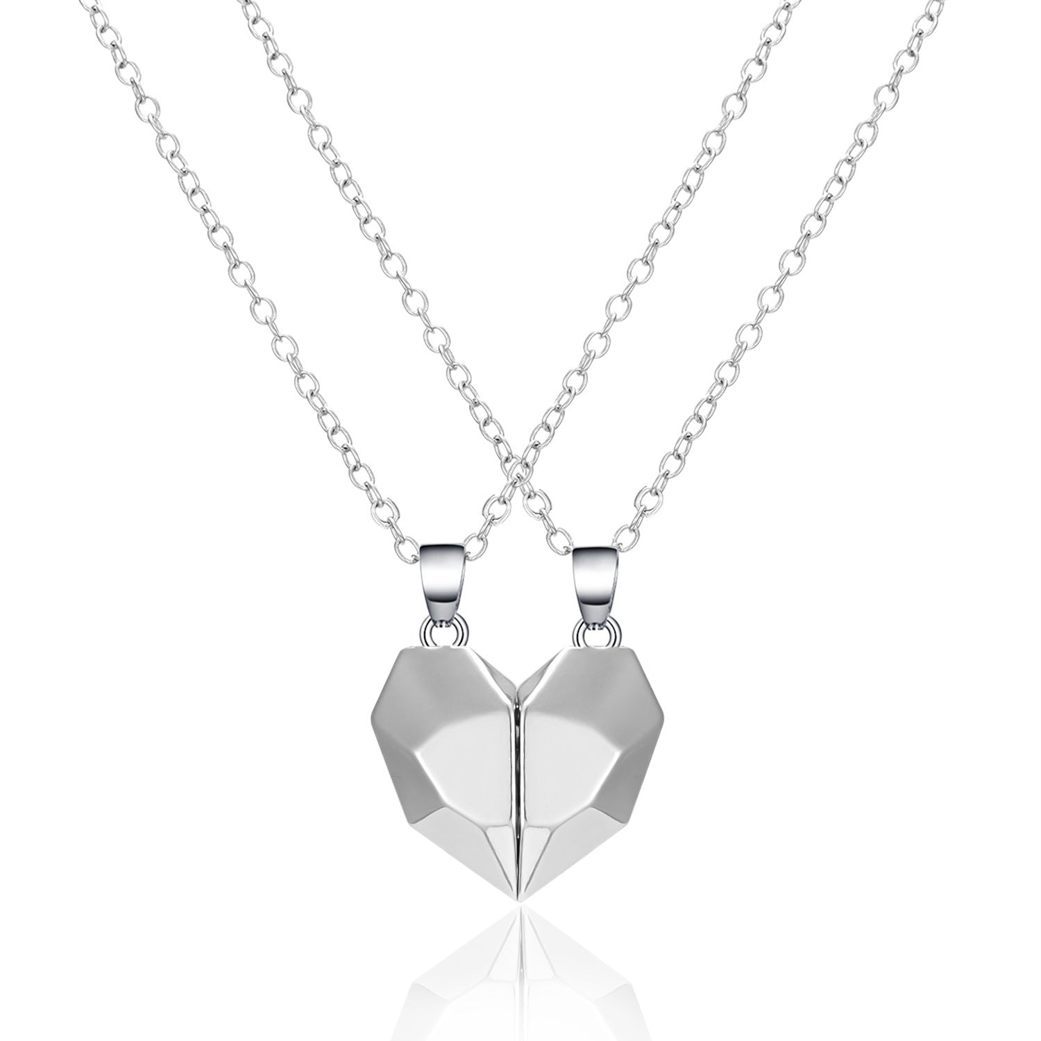 Wholesale Wishing Stone Couple Splicing Magnetic Love Alloy Necklace Pack of Two