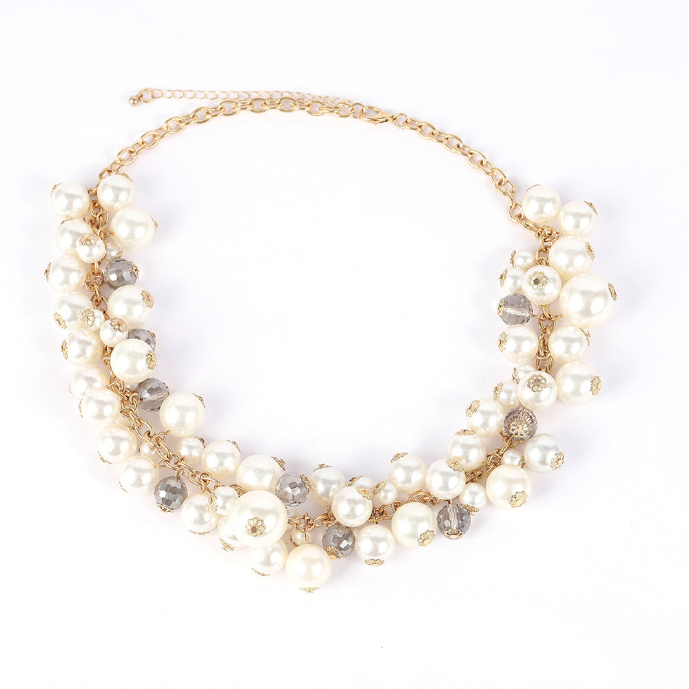 Wholesale  Pearl  Irregular Geometric Clavicle Necklace Necklaces