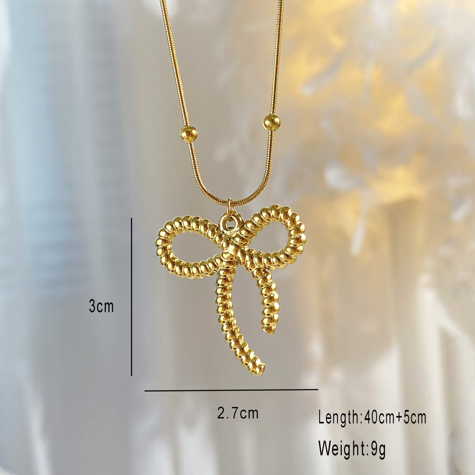 Wholesale 18K Titanium Steel Bow Necklace ACC-NE-YuXun001