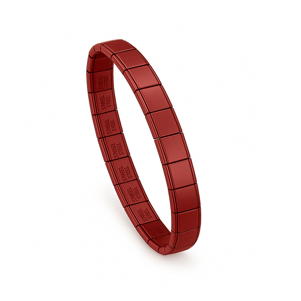 Wholesale Italian Modular Color Stainless Steel Elastic Bracelet