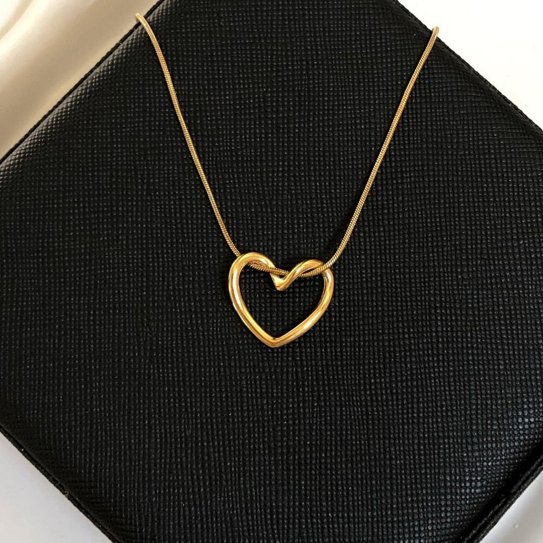 Wholesale Heart Pendant 18K Gold Plated Stainless Steel Necklaces ACC-NE-GuDi013