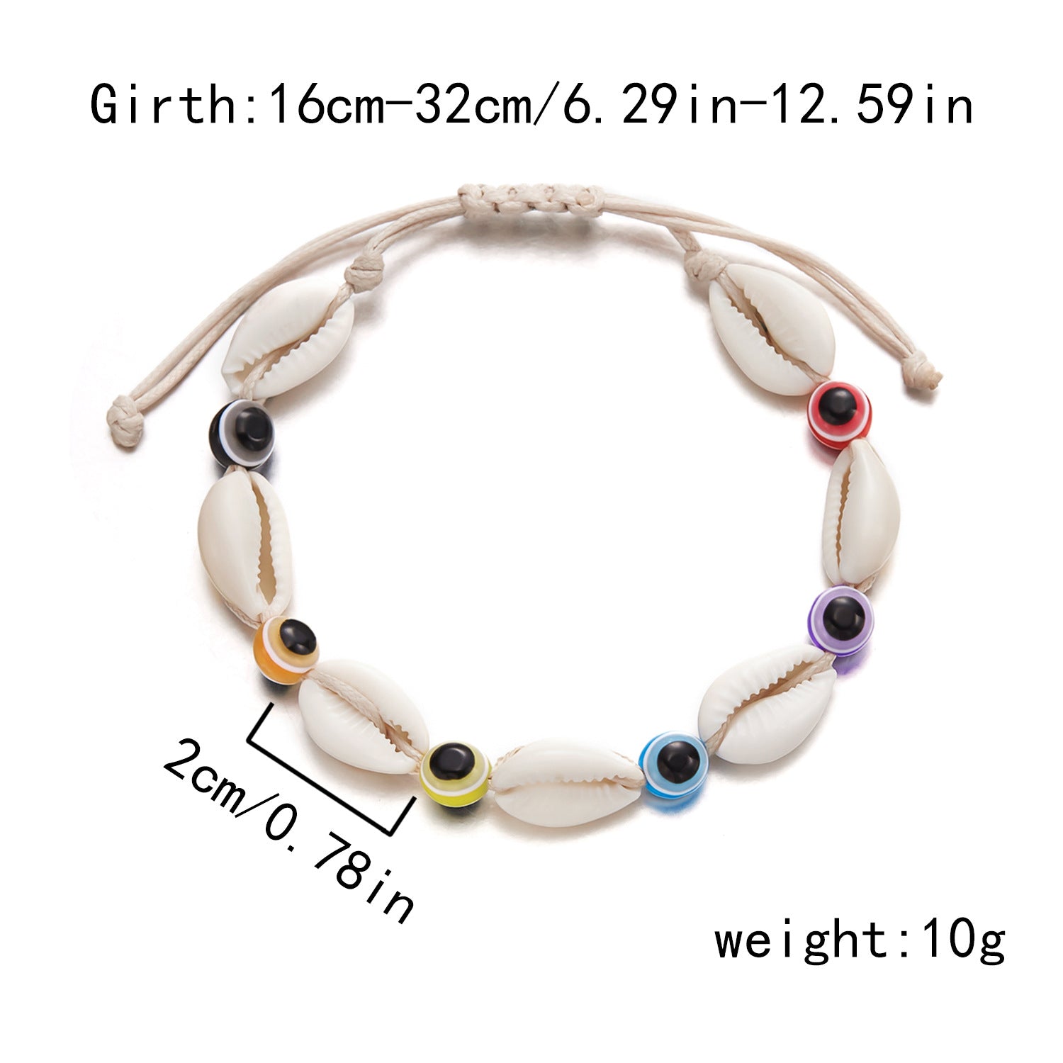 Wholesale  Beach Shell Bracelet Devil's Eye Pattern Starfish Shell Hand-woven Bracelet