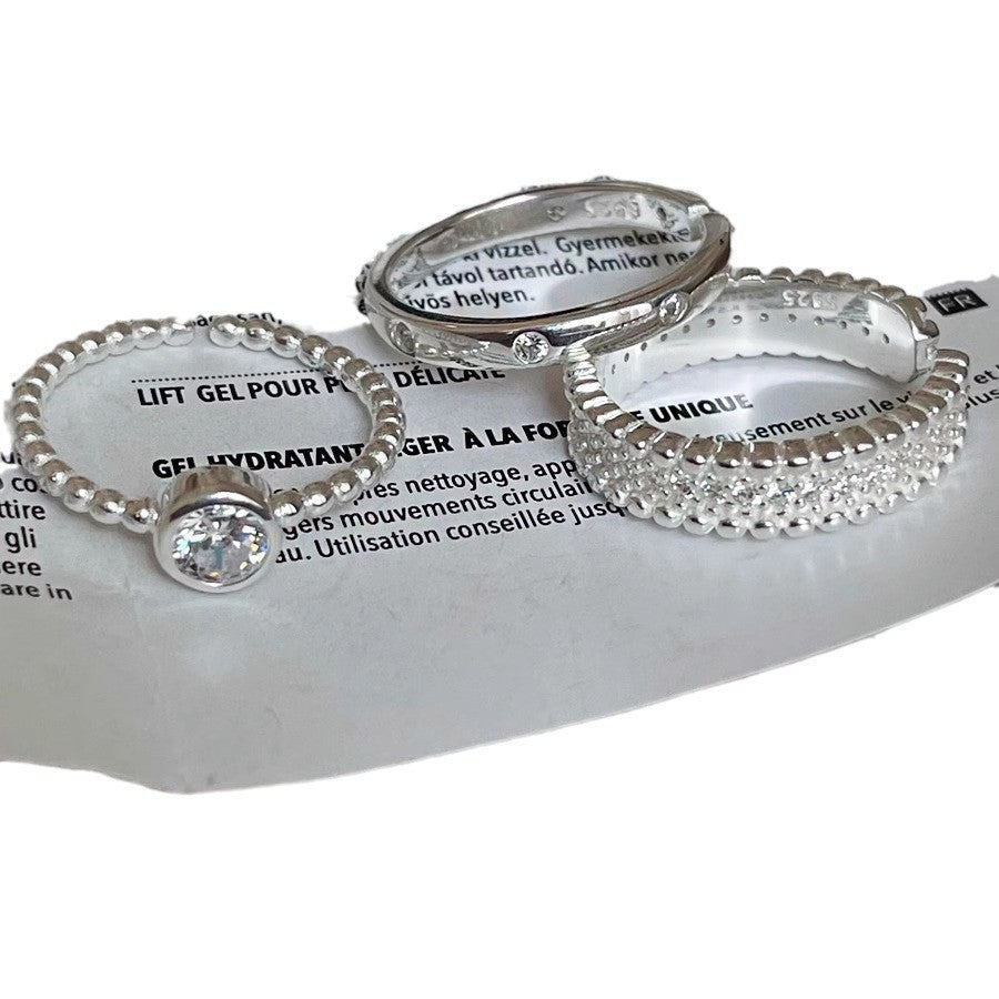 Wholesale  Stacked Style 925 Sterling Silver Adjustable Ring