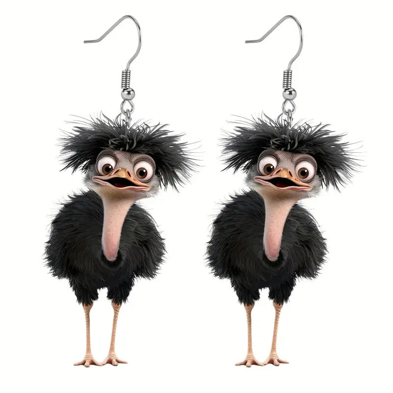 Wholesale Acrylic Funny bird earrings