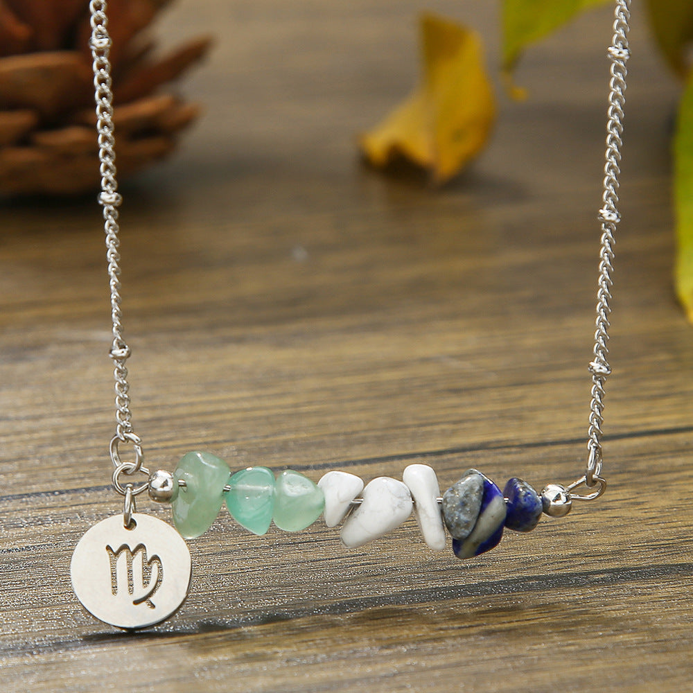 Wholesale Stainless Steel 12 Constellation Pendant Necklace