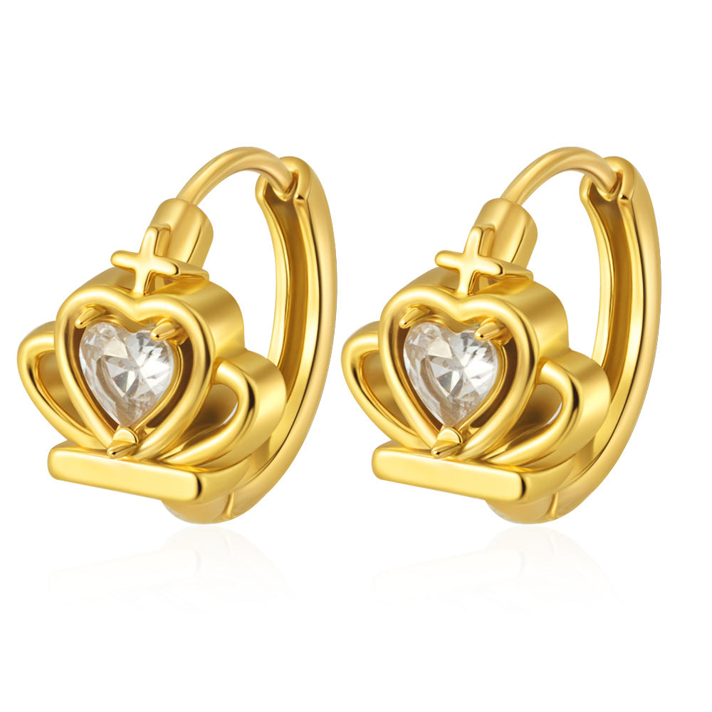 Wholesale Zircon Earrings Stainless Steel 18K Plated Trendy Jewelry Accessory for Women