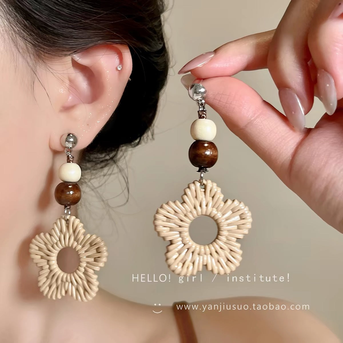 Wholesale Stylish Bohemian Flower Beaded Earrings For Women Resin Statement Jewelry Seaside Vacation Party Accessory Gift Resale