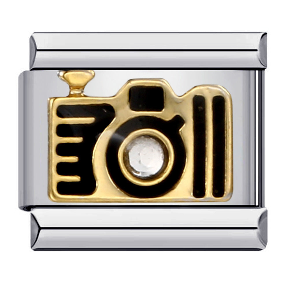 Wholesale 5pcs Italian Charm Bracelet 9mm DIY Splicing Music Hobby Series Stainless Steel Composable Bracelet