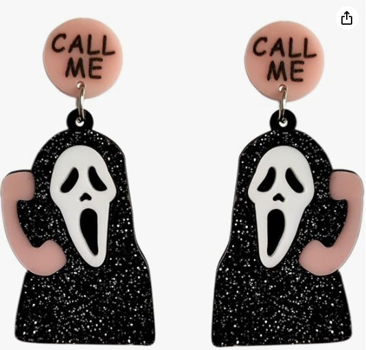 Wholesale Halloween Ghost Cat Bat Acrylic Niche Personality Printed Earrings