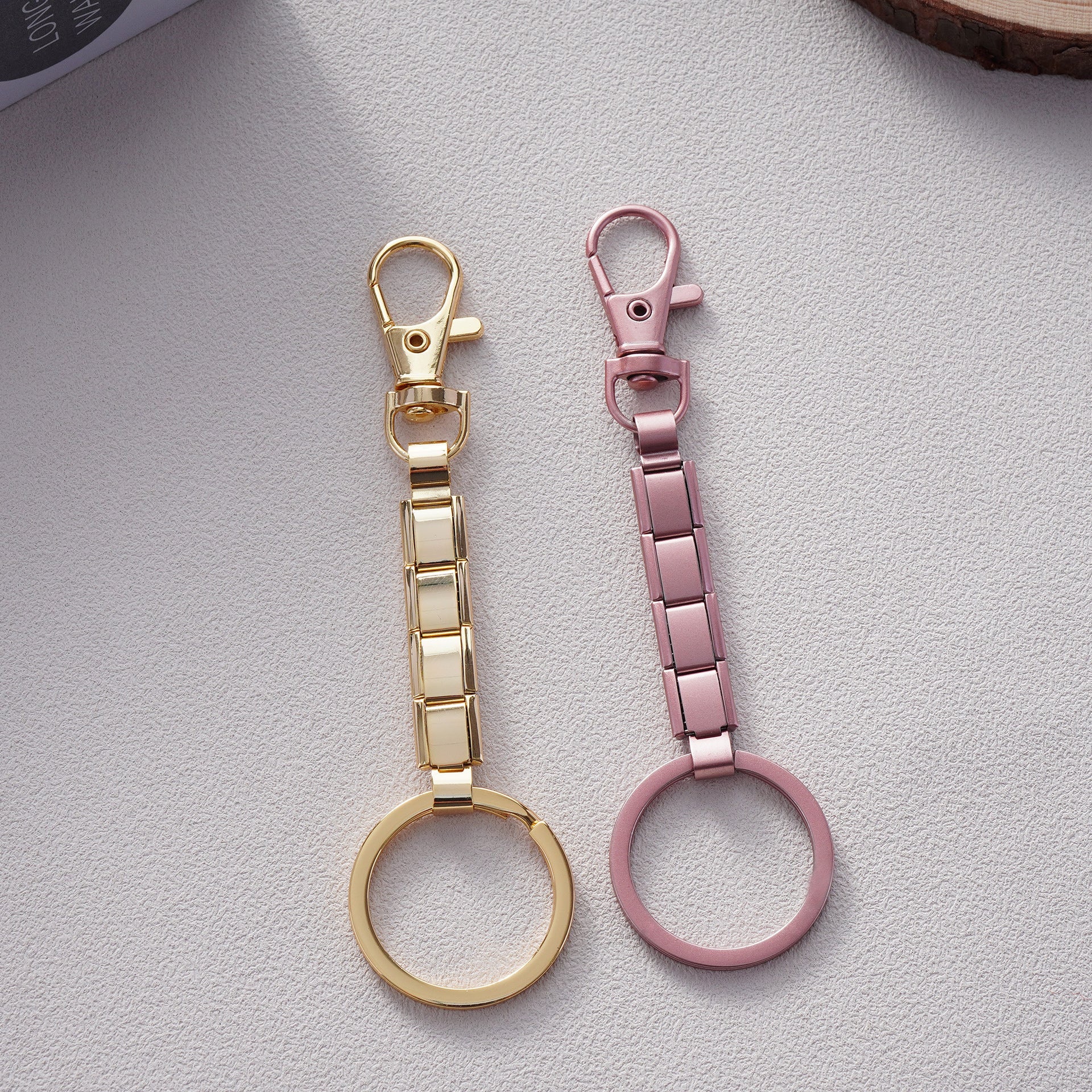 Wholesale 5pcs Stainless steel gold plated Italian charm keychain