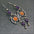 Wholesale Retro fashion orange dark purple gem geometric pendant earrings