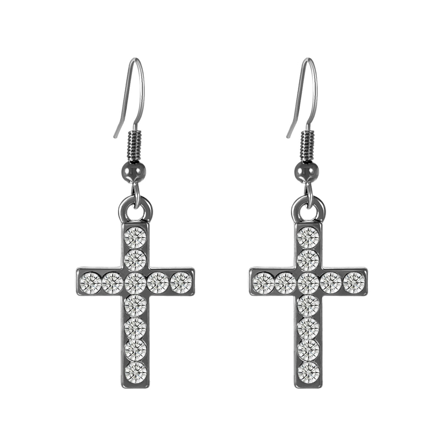Wholesale Dark Diamond Cross Earrings