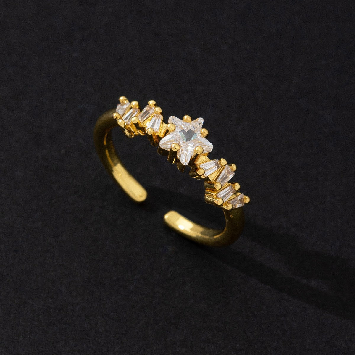 Wholesale Cold Style Vintage Cross Hollow Zircon Open Ring Chic Fashion Accessory For Everyday Wear