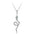 Wholesale S925 Sterling Silver Diamond-encrusted Curved Snake Pendant  Necklace
