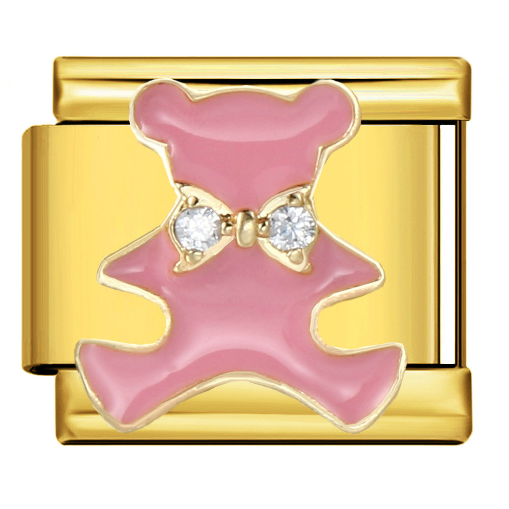 Wholesale Italian Charm Bracelet 9mm DIY Splicing Removable Bow Element Stainless Steel Composable Bracelet