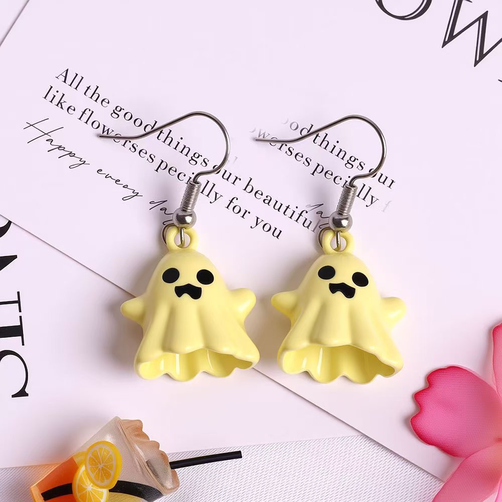 Wholesale  Gothic Ghost Three-Dimensional Alloy Pendant Earrings