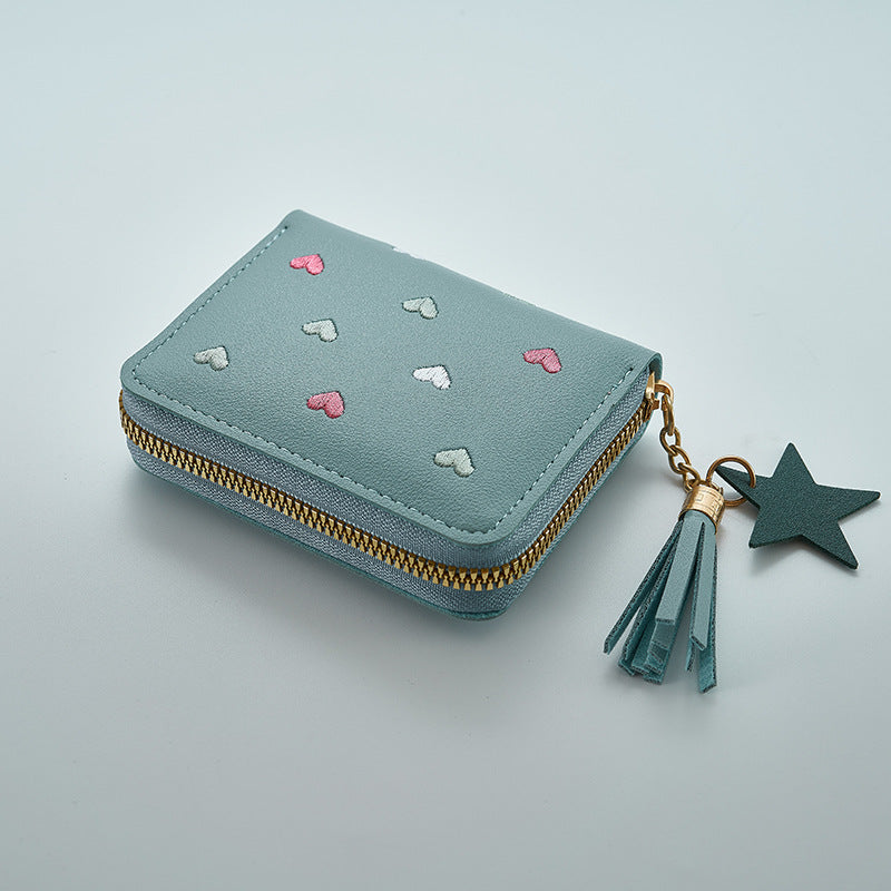 Wholesale Tassel Zipper Wallet for Women Cute Coin Purse Bright Red Chic Fashion Accessory