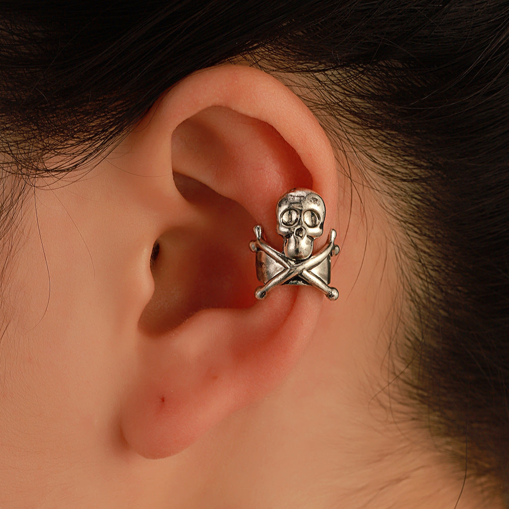 Wholesale Alloy Electroplated  Skull Earrings Women' s Fashion Accessory