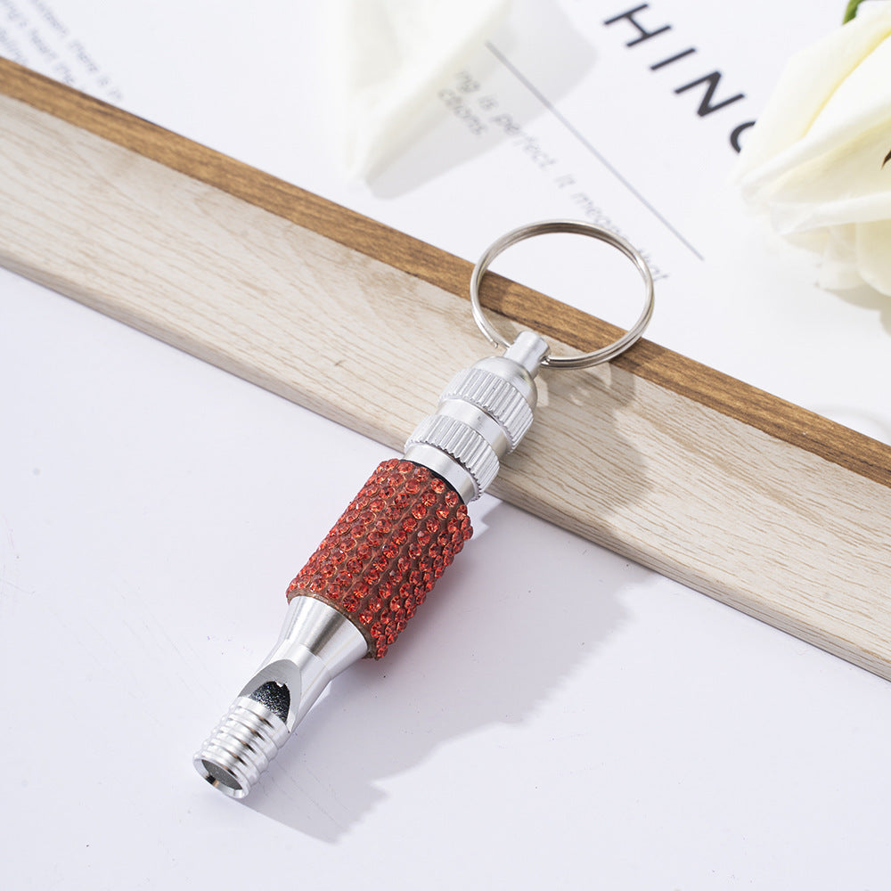 Wholesale Rhinestone Aluminum Whistle Outdoor Keychain ACC-KC-ZhiYa033