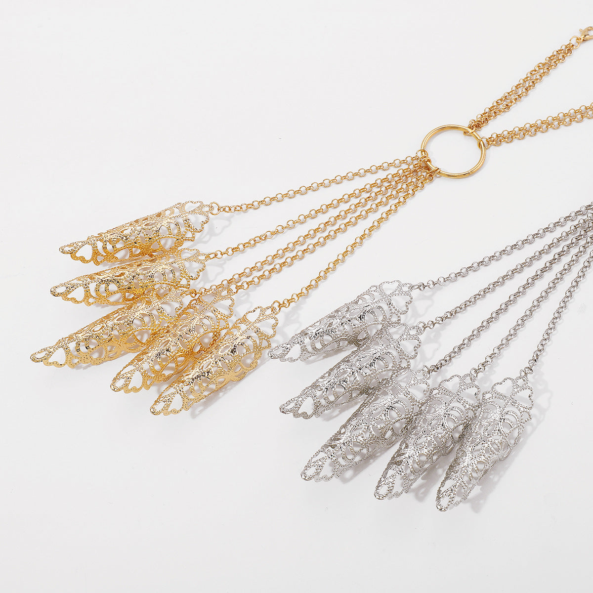 Wholesale Exaggerated Punk Gothic Bracelet Hollow Pattern Tapered Nail Cover Bracelet