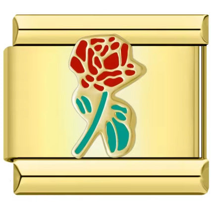 Wholesale Italian Charm Bracelet 9mm DIY Splicing Peach Blossom Black Cat Stainless Steel Composable Bracelet