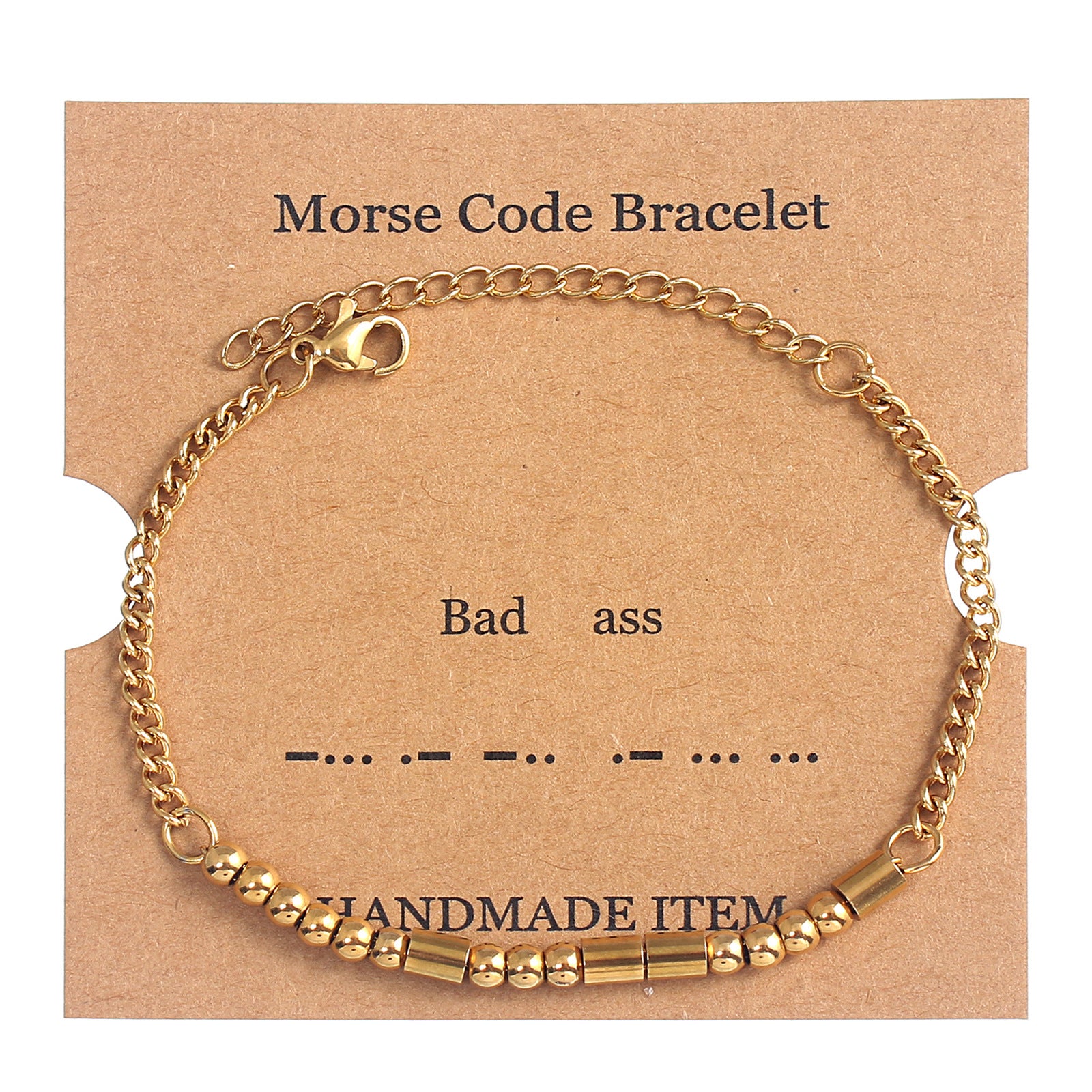 Wholesale stainless steel Golden Moss password letter beaded bracelet