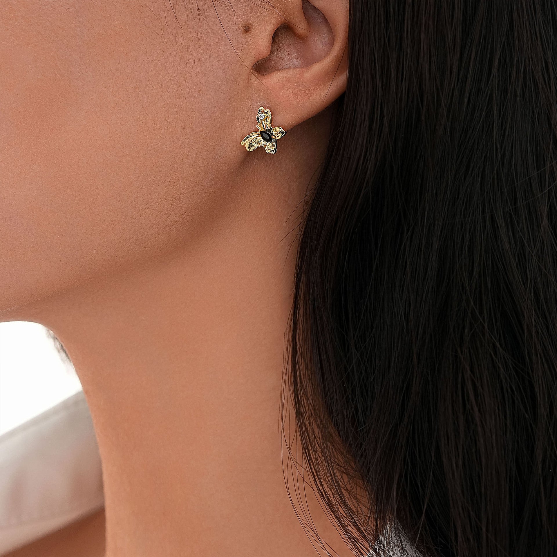 Wholesale  fashion gold butterfly necklace earrings rhinestone suit