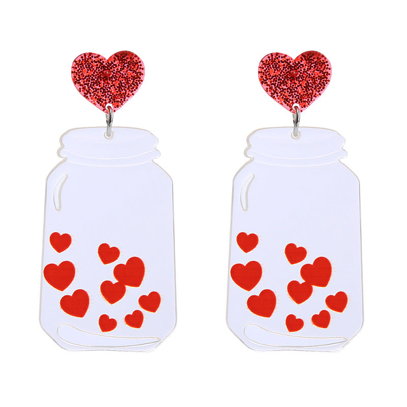 Wholesale Love Earrings Red Heart Valentine's Day Earrings ACC-ES-ChouT007