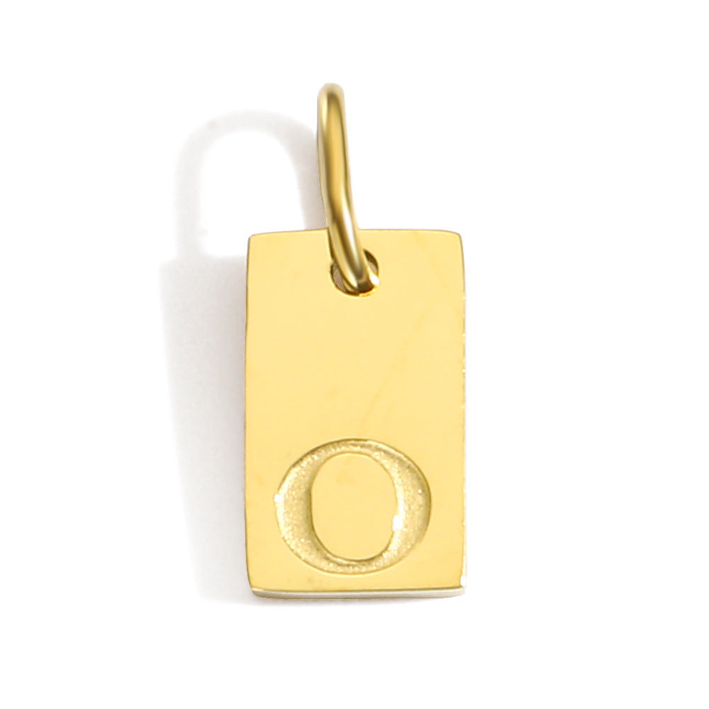 Wholesale 26 English letters stainless steel gold-plated pendant