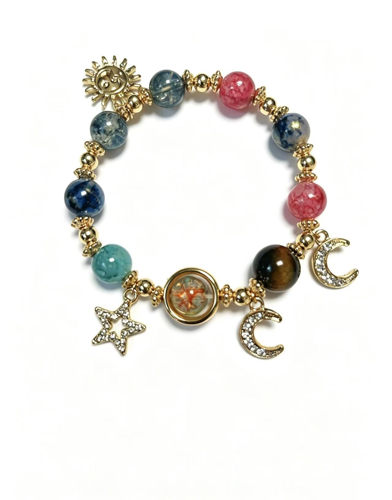 Wholesale Starry Sky Natural Stone Handmade Bracelet Micro Setting Alloy Inlay Fashion Accessory For Birthday Gift And Everyday Wear