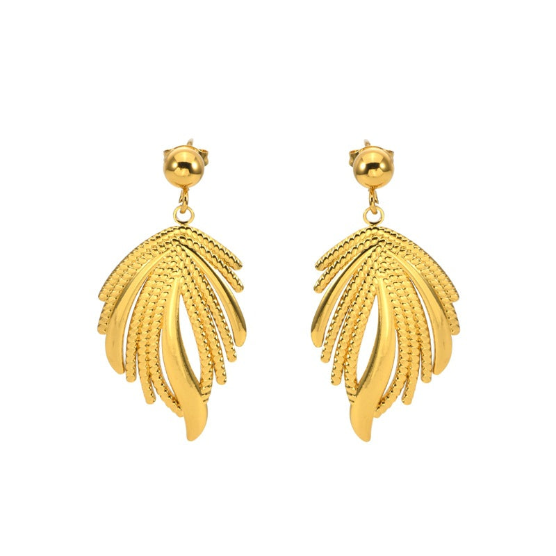 Wholesale 18K Gold Plated Heart Wing Earrings Bohemian Style Fashion Jewelry Accessory
