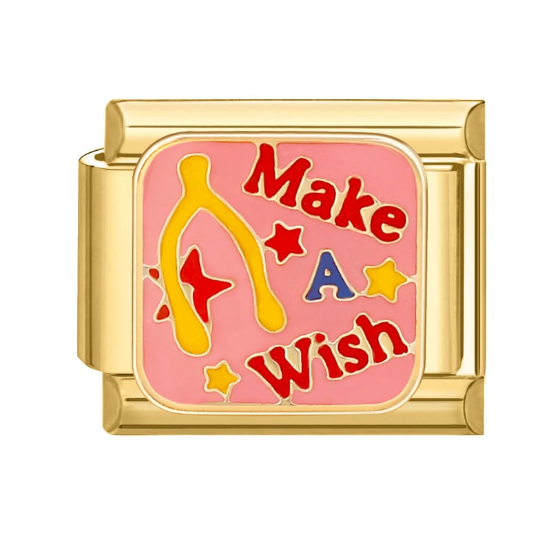 Wholesale Italian charm bracelet 9 facial mask DIY splicing removable stainless steel com posable bracelet