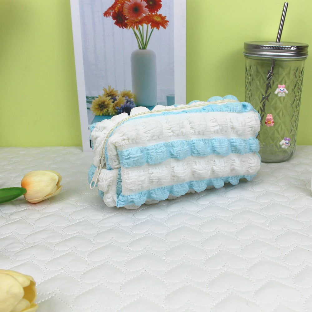 Wholesale Macaroon Color Bubble Grid Pencil Case