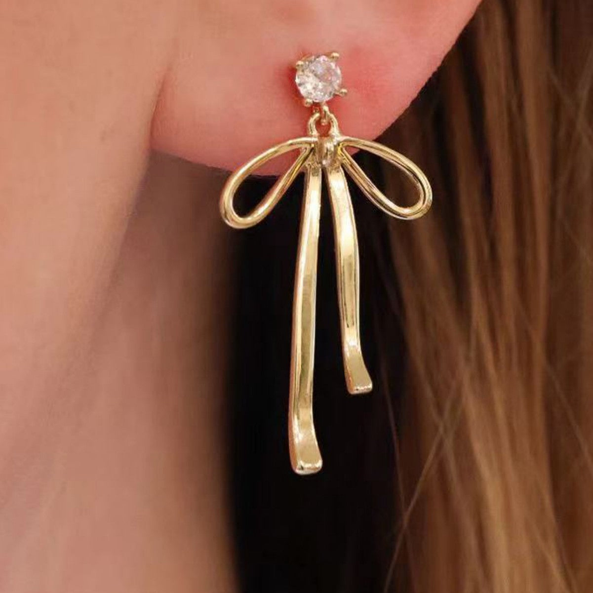 Wholesale Bow Earrings  Cute Bow Pendant Earrings